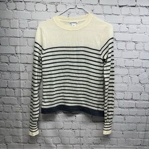 Club Monaco Cream/gray 100% extra fine merino wool Sweater size Small